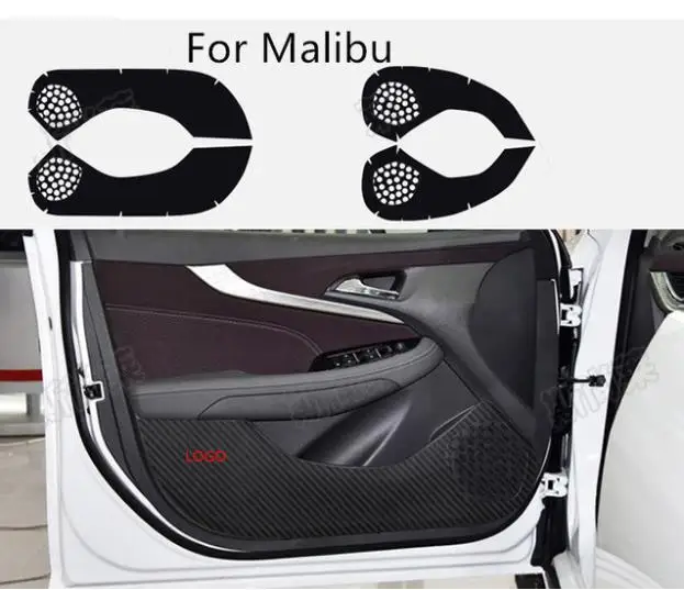 Черный карбин волокна защитные двери анти удар коврик Защитная пленка для Chevrolet