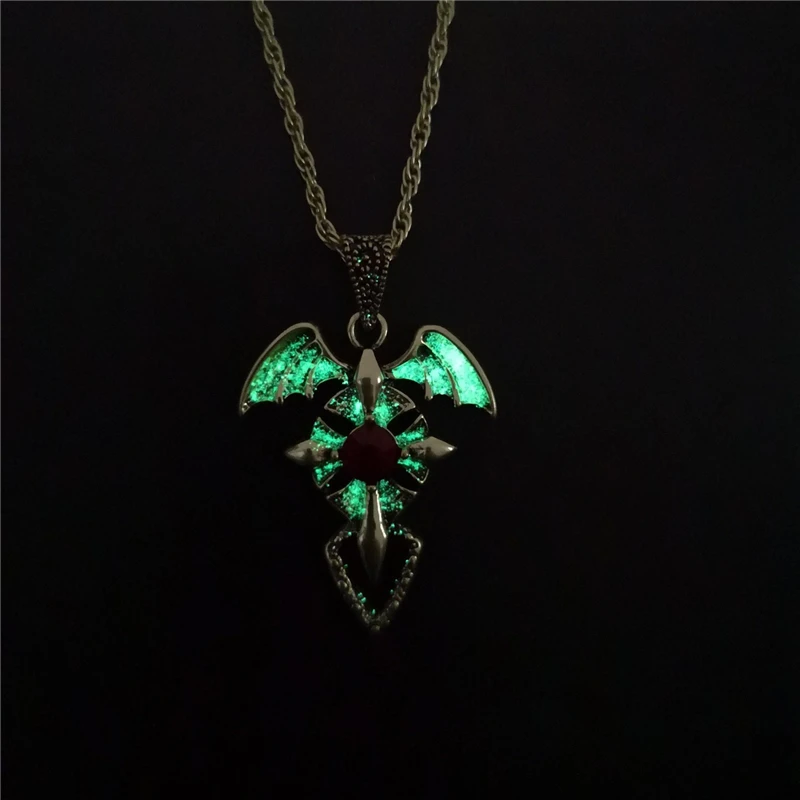 Bronze Green Винтажное светящееся подвесное ожерелье классическое ФЛУОРЕСЦЕНТНОЕ ожерелье из сплава светится в темноте ювелирные изделия для мужчин вечерние подарки - Окраска металла: Bronze Green