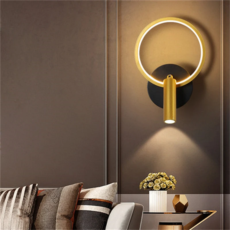 

Light luxury wall lamp bedroom bedside lamp light luxury modern minimalist creative wall lamp spotlight Nordic living room backg