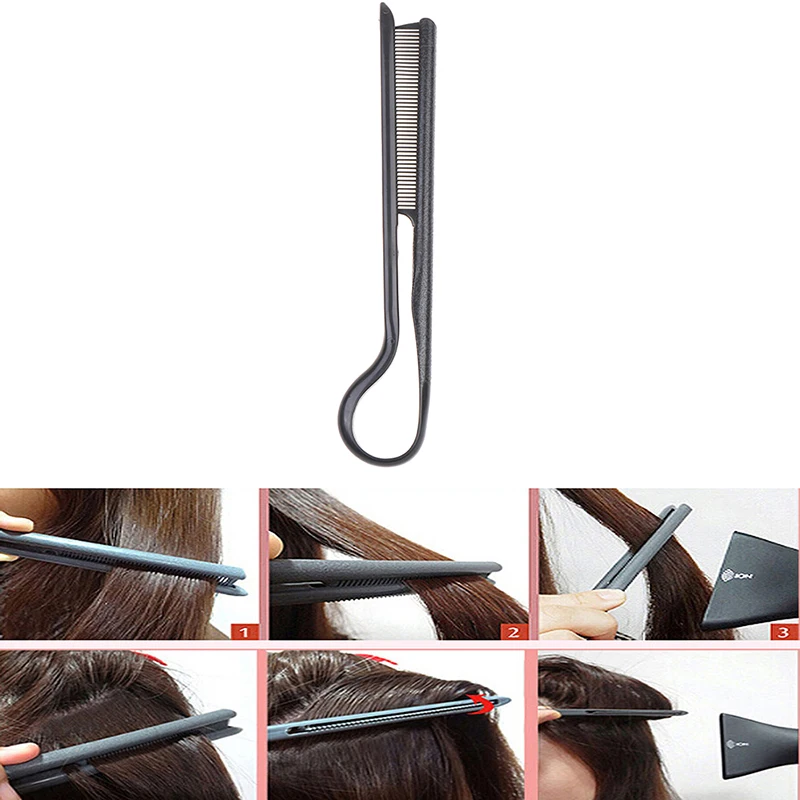 

1PC Haircut Straightening V Shape Black Color Comb Clip-Type Hairdressing Hair Straightener DIY Styling Combs Tool