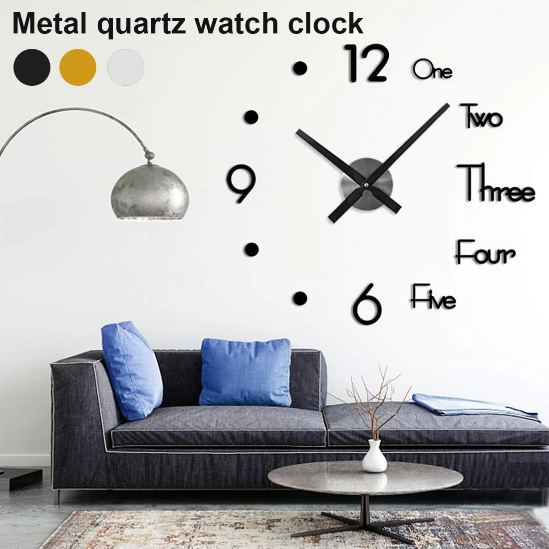 

Digital Wall Clock 3D DIY Sticker Modern Design Large Silent Clock Home Office Decor Wall Watch for Living Room Home Decoration