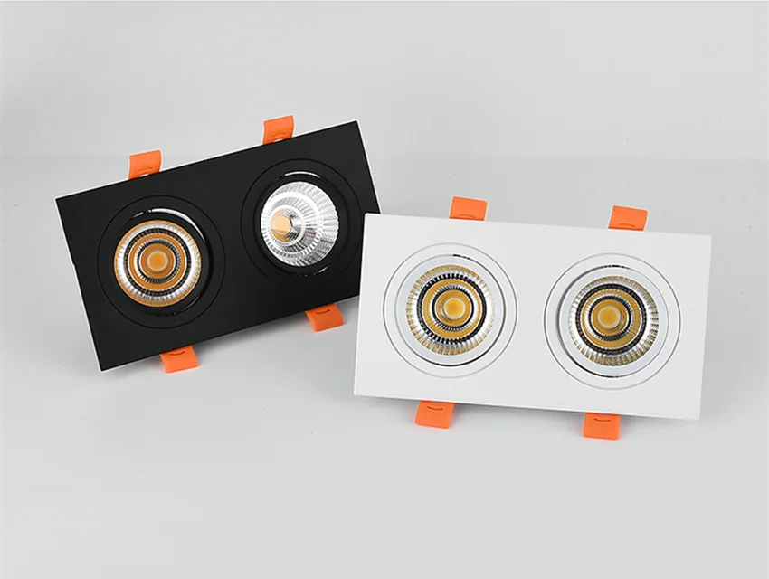 Квадратные встраиваемые светодиодные потолочные светильники с двойной головкой