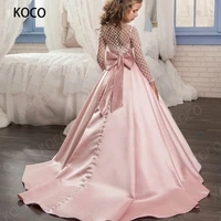 jonany simple style flower girl dress wedding hollow bow girl pageant dress first communion dress beautiful prom dress 2022