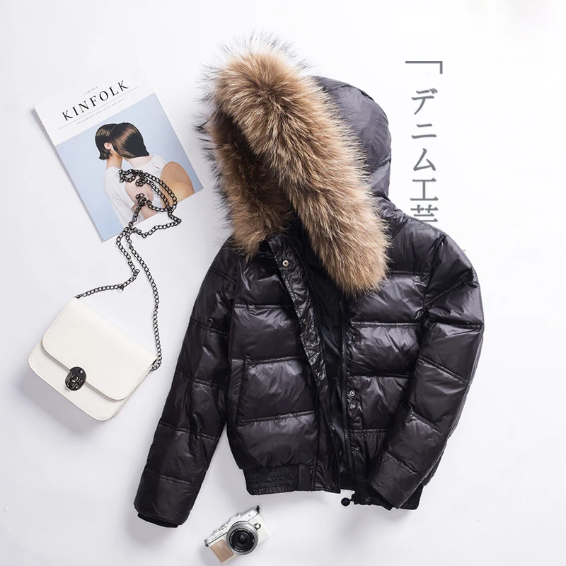 Women Thick Down Jacket Hooded White Duck Jackets Winter Short Warm Coats Parkas Female Outwear