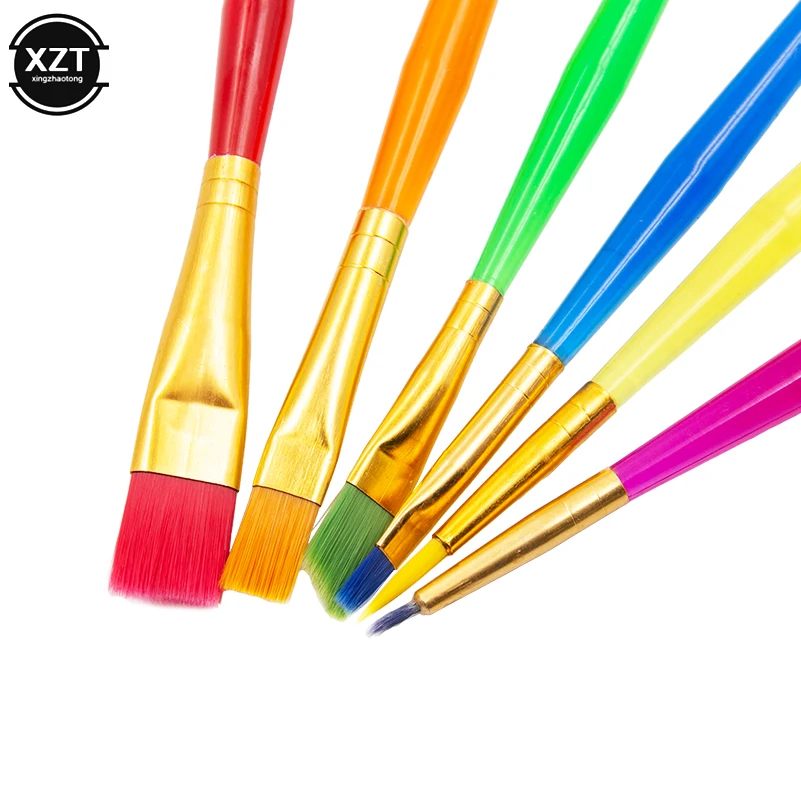 Кисти для рисования акварелью и гуашью детей творчества нейлоновая ручка кисти