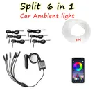 Волоконно-оптический Атмосфера лампы для естественного освещения (в том числе от приложений) цветная (RGB) Управление 68 метром Автомобильный интерьер светильник Авто декоративный светильник автомобильные аксессуары