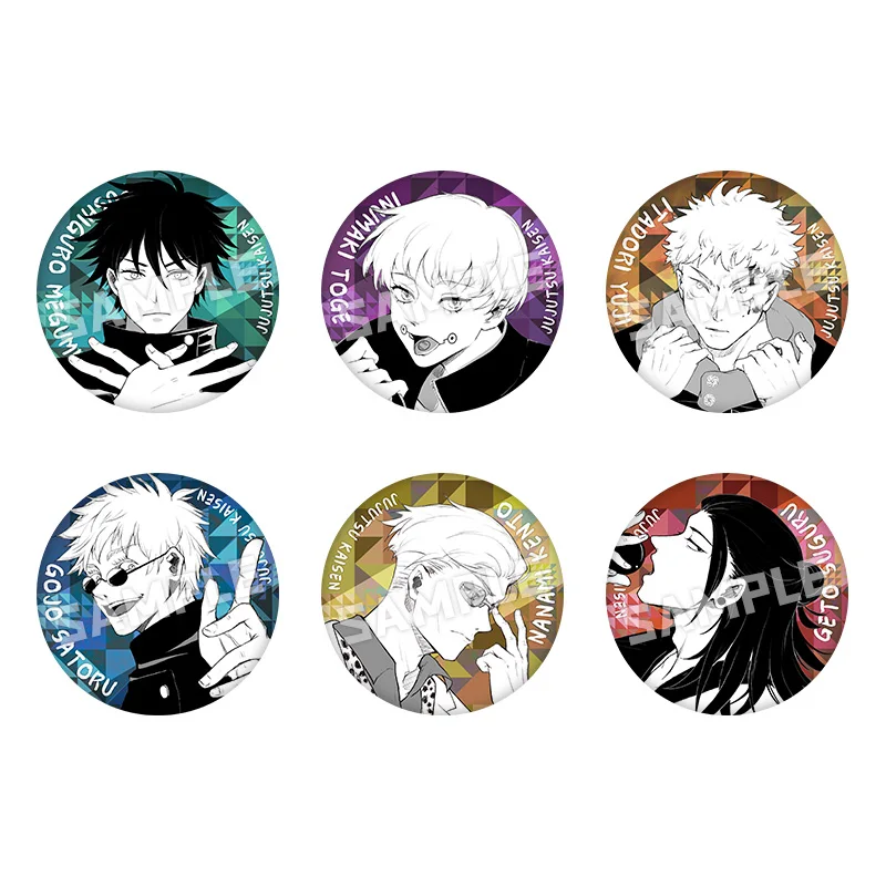 

Jujutsu Kaisen Anime Fushiguro Megumi Gojo Satoru Metal Badge Creative Souvenir Button Brooch Pins Collection Souvenir Gifts