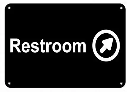 

Notice Warning Sign Decor Tin Metal Signs Restroom with Upper Right Arrow Feature Department Safety Sign Novelty Signs