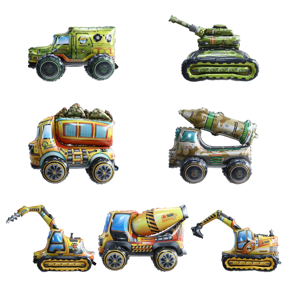 

1 шт., экскаватор-танкер машина с ракетной установкой алюминиевая фольга сборка воздушный шар транспортировочный инструмент Мальчик день р...