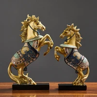 chinese style resin horse model art statue home decoration accessories medieval abstract sculpture modern office desk decorative