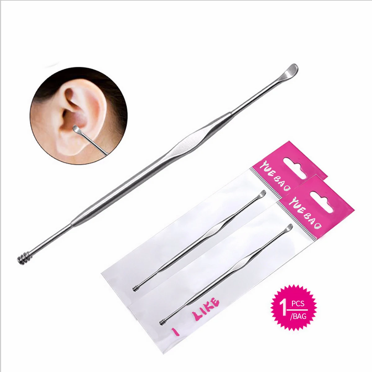 

1PCS Ear Wax Pickers Stainless Steel Ear Picks Wax Removal Curette Remover Cleaner Ear Care Tool Ear Pick Beauty Tools