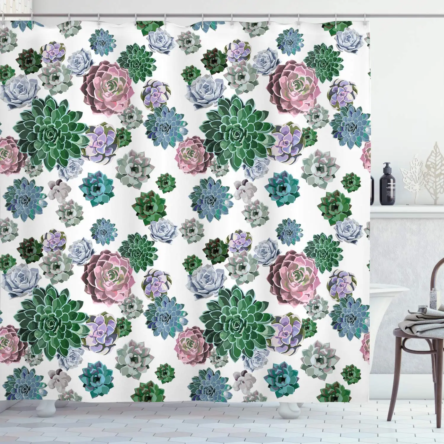 Кактус занавеска для душа Красочный Узор суккулентов Тропические экзотические