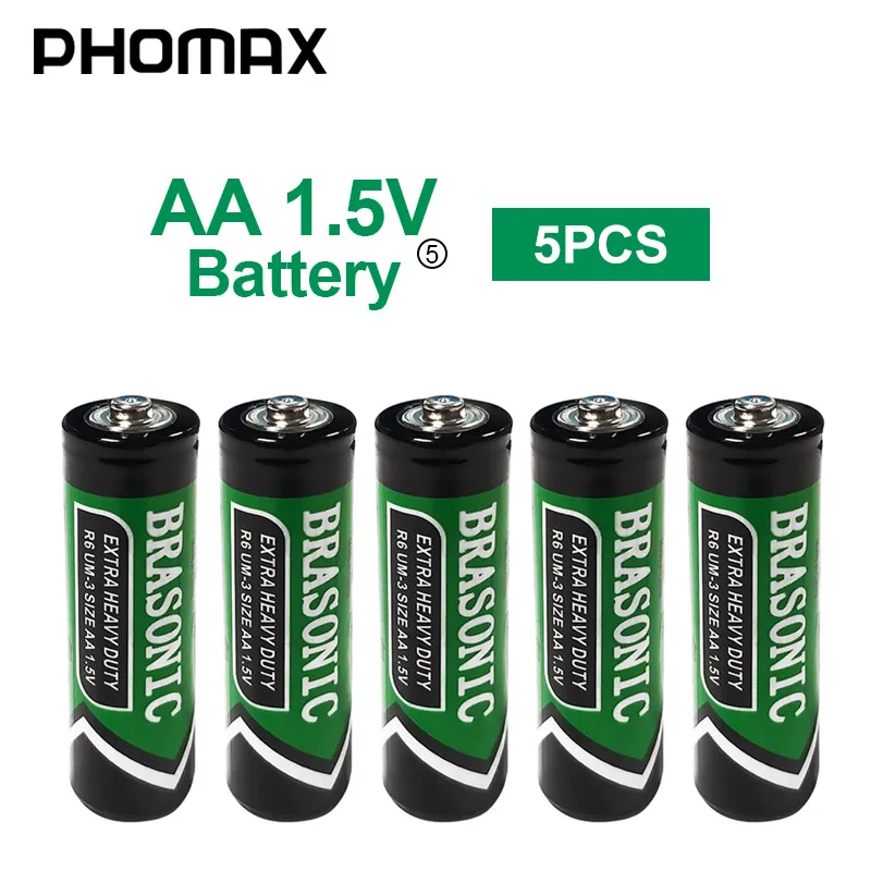 PHOMAX 5 шт./упак. AA LR6 AM3 E91 Batery карбоновая цинковая сухая батарея калькулятор