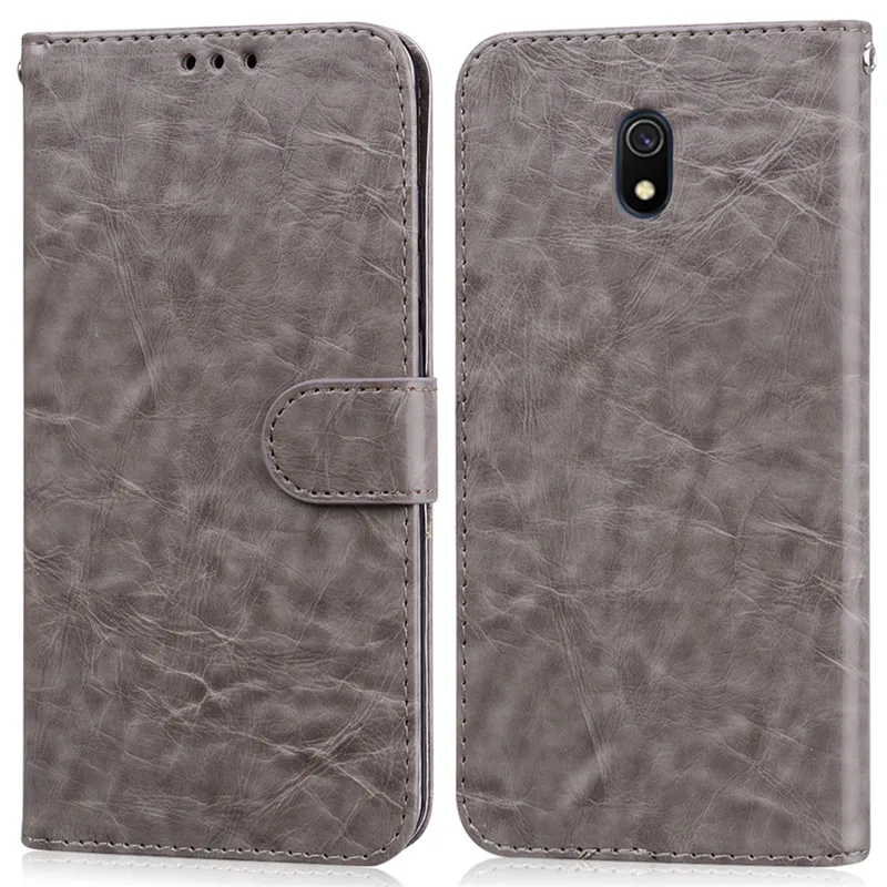 Gray Чехол для телефона для Xiaomi Redmi 8A, силиконовый чехол, бампер, кожаный кошелек, флип-чехол для Xiaomi Redmi 8A A8, чехол, мягкий ТПУ - Цвет: Gray