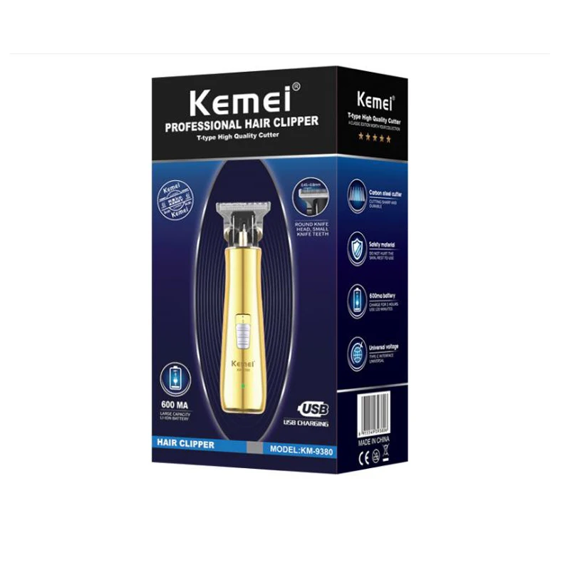 Kemei триммер для волос KM-9380 USB перезаряжаемая машинка стрижки Машинка бороды