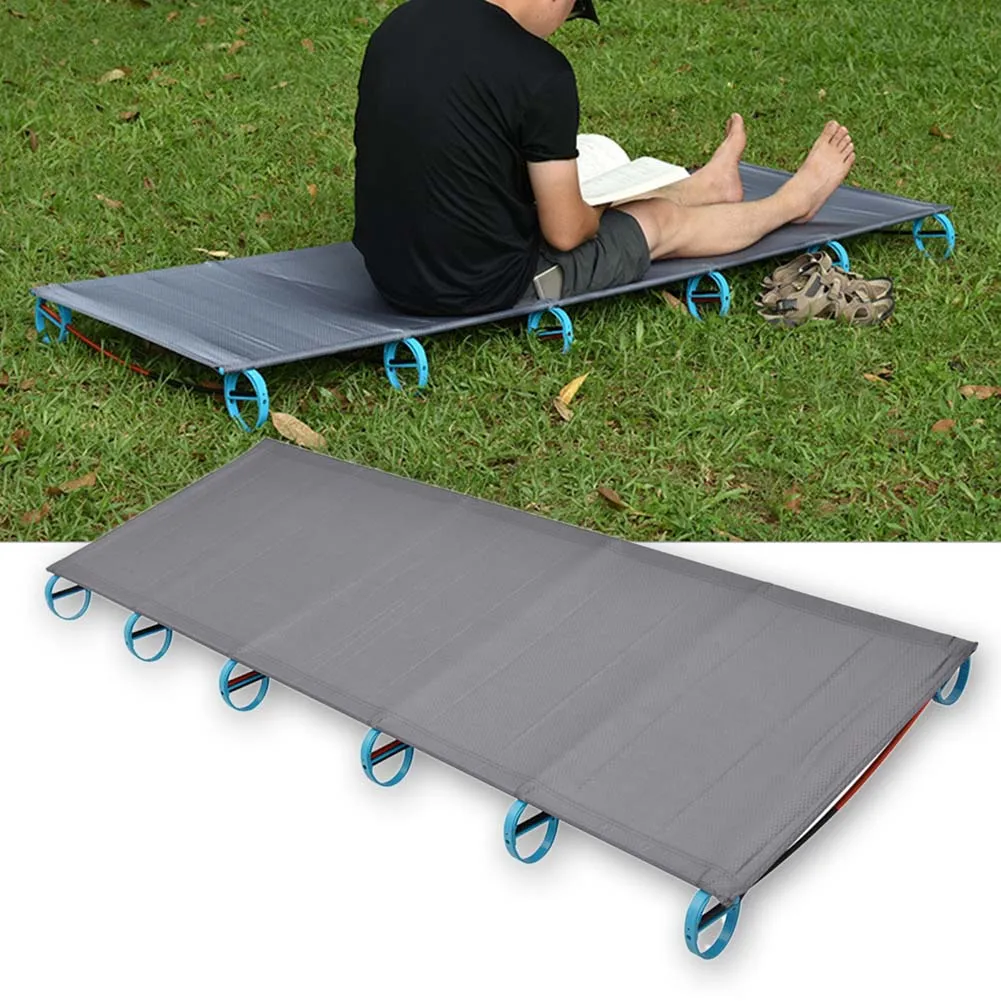 

Ultra Light Sturdy Rest Portable Outdoor Camping Aluminium Frame Sleeping Travel Hiking Single Cot Climbing Mat Folding Bed