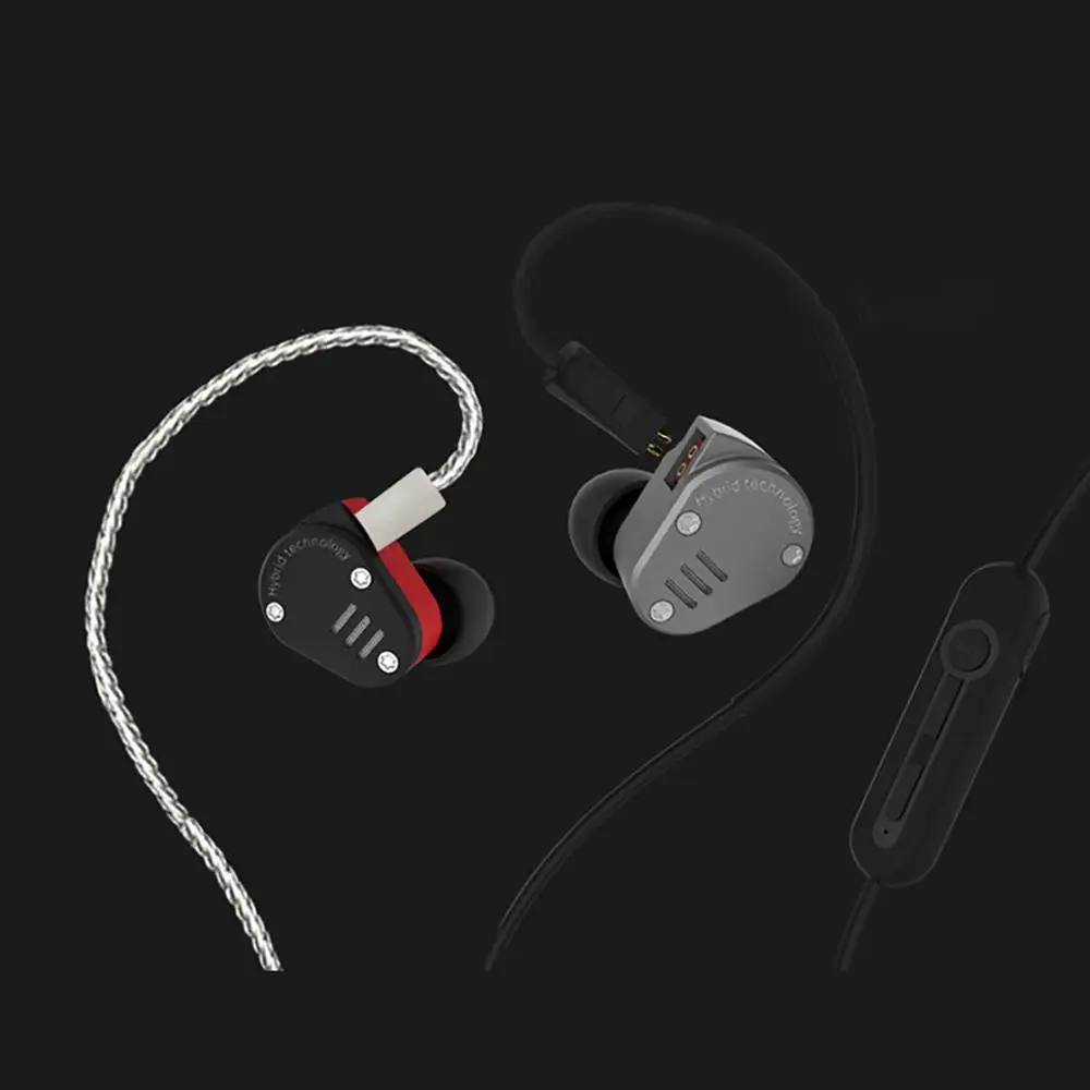 

KZ ZSA Hybrid headphones Armature And Dynamic Hybrid In Ear Monitors Sport Headset Earbuds HiFi Bass Noise Cancelling Headphones