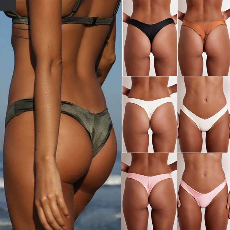 

Summer Fashion Women's Swimsuit Sexy Bikini Set Solid Color Suit Push-up Bra + Low Waist Panties Triangle Swimsuit Beachwear