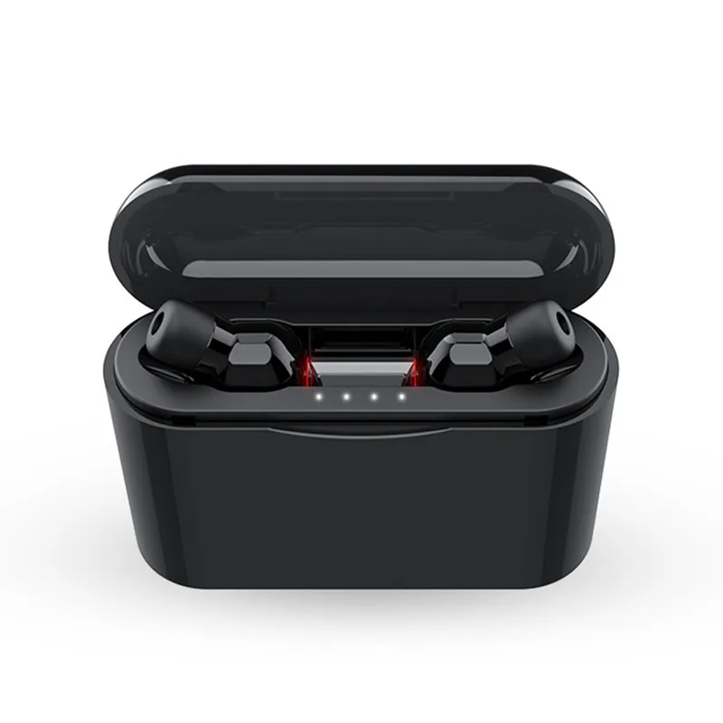 Черный TWS Bluetooth наушники с микрофоном, беспроводные Bluetooth наушники, водонепроницаемые наушники с шумоподавлением для телефона - Цвет: Черный