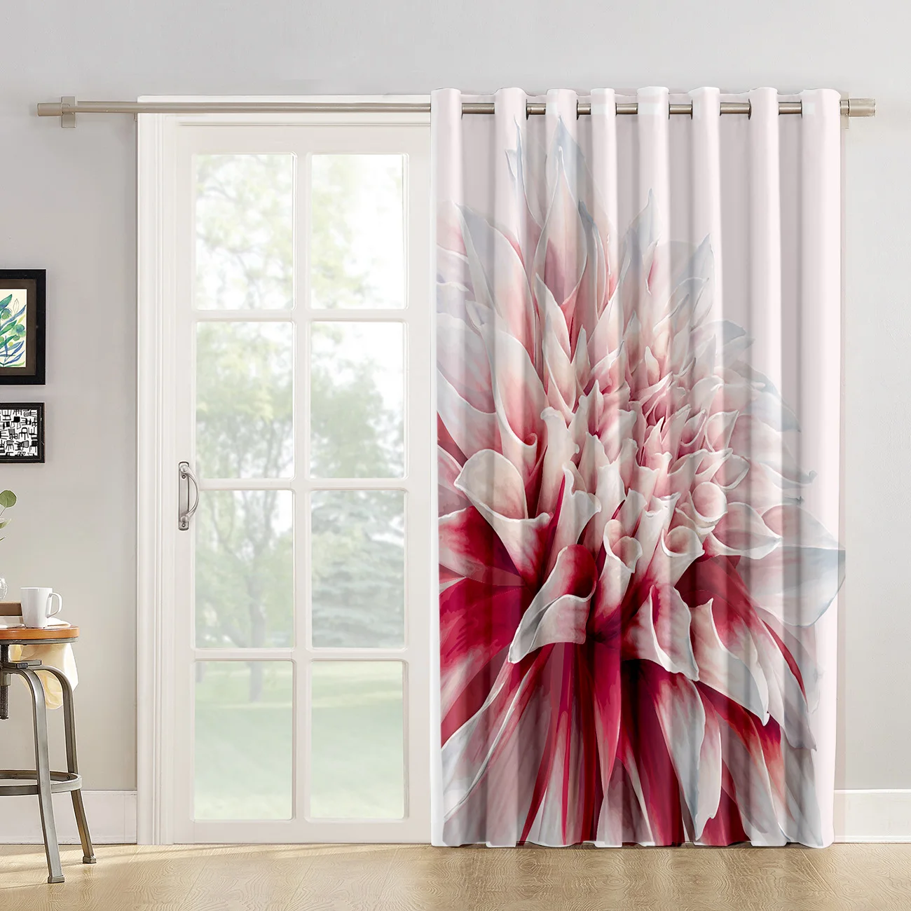 Розовый цветок 3D занавески для комнаты большие Оконные Занавески гостиной кухни