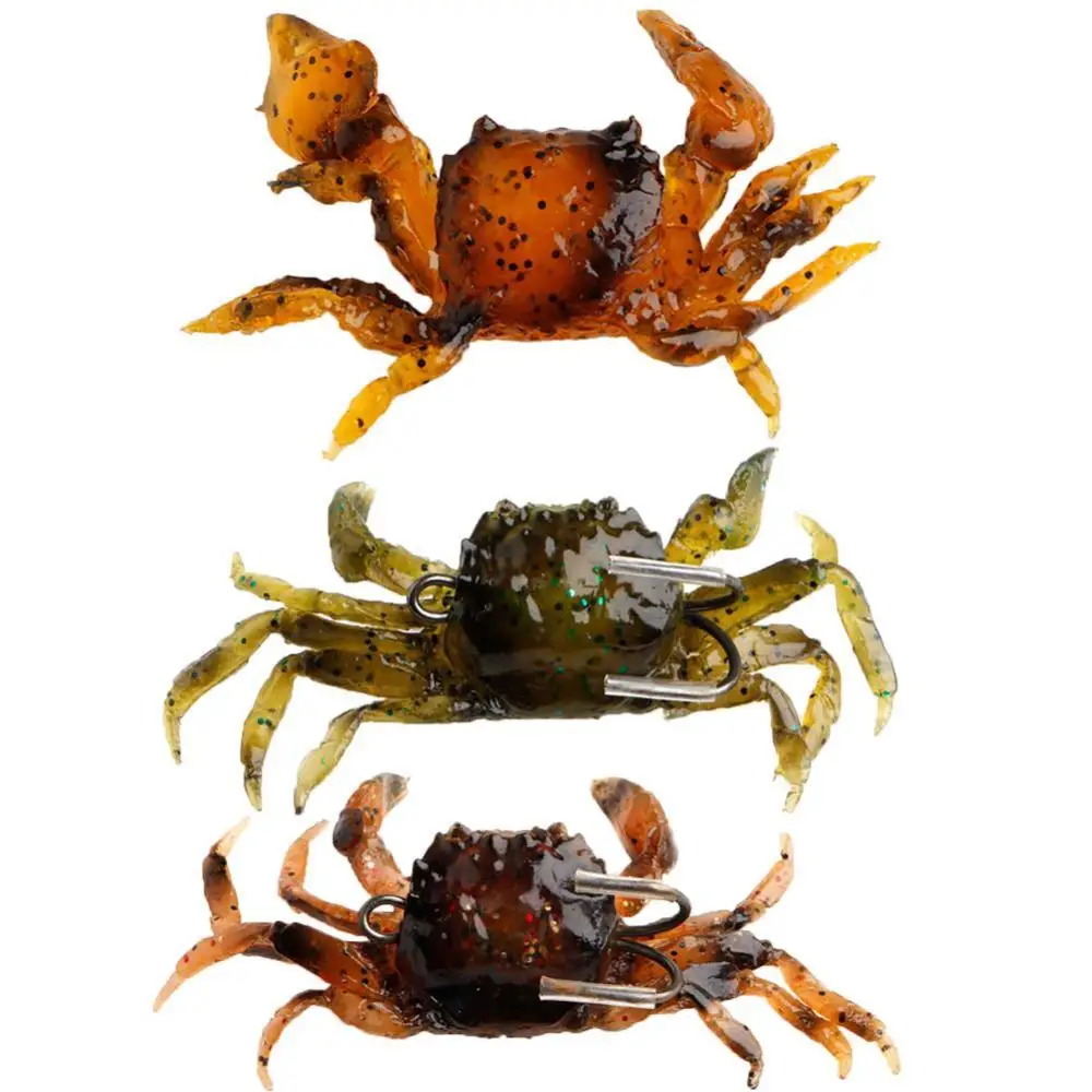 

40% Discounts Hot! Silicone 3D Simulation Crab Sea Fishing Bait Soft Lure with Hook Tackle Tool