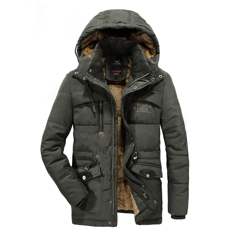 2021 men's Plush thickened winter cotton padded jacket plus fat plus size windproof, warm and comfortable cotton padded jacket