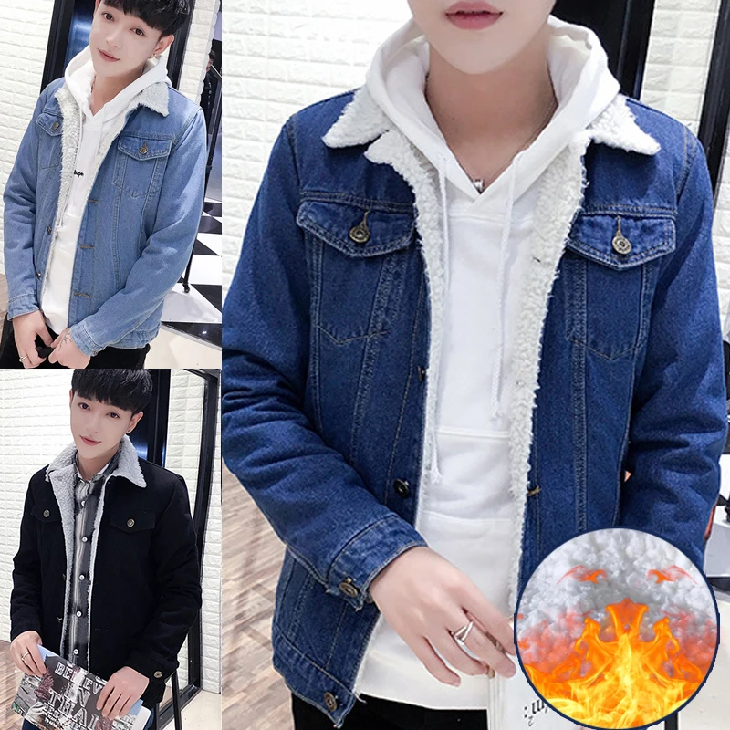 

Newest Women Men Winter Warm Jackets Plush Collar Fleece Lined Casual Denim Coat Outwear Outdoor Padded Thermal Jacket