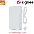 Датчик утечки воды Tuya Zigbee, детектор перелива воды с сигнализацией, умный дом, безопасное управление