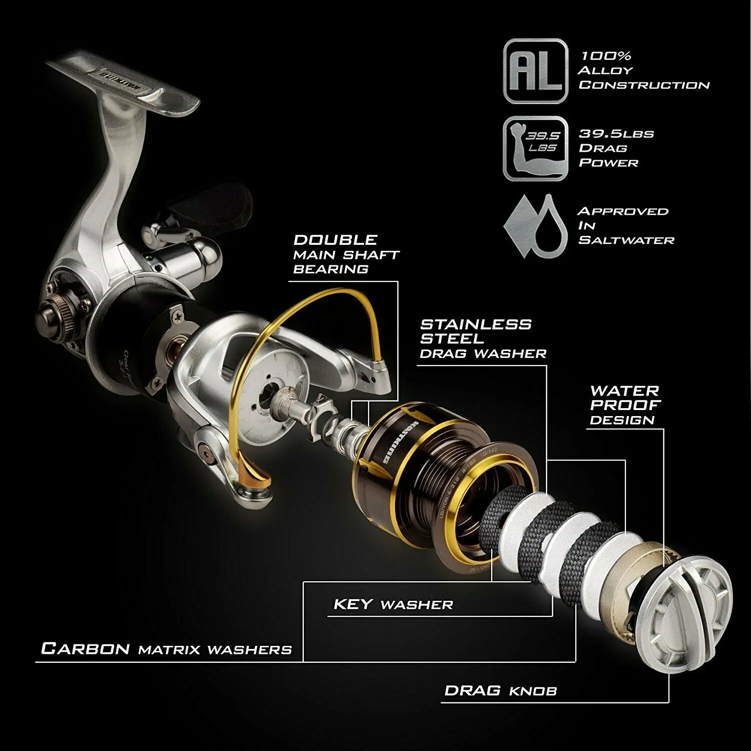 KastKing Kodiak спиннинговая катушка для соленой воды большая алюминиевая 18 кг