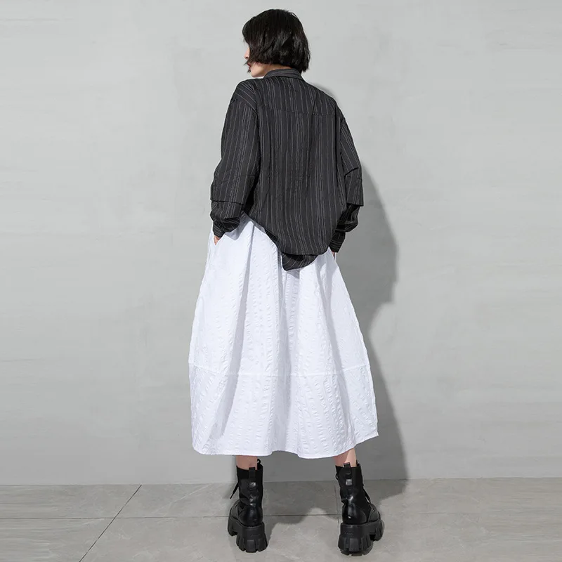 

Ladies Summer Wear 2021 Spring Newest Solid Large Pleated Skirt Dark A-line Skirts Harajuku Clothes For Women Yalabovso