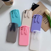new cartoon 3d cute bunny ear bracket phone case for iphone 11 12 pro 8 plus iphone 13 pro max case iphone 11 cases for women