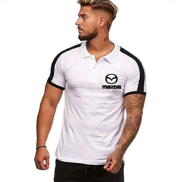 Рубашка-поло GX мужская с логотипом автомобиля Mazda повседневная тенниска из