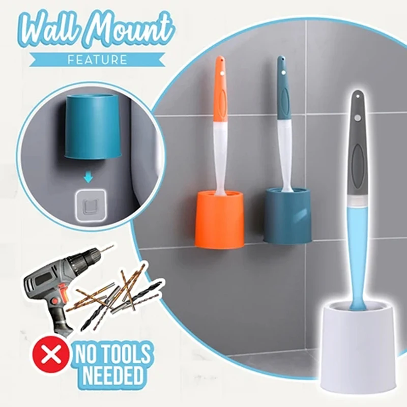 

Soap Dispensing Toilet Brush Silicone Head Long Handle Cleaning Brush With Holder For Bathroom Toilet Cleaning Brushes