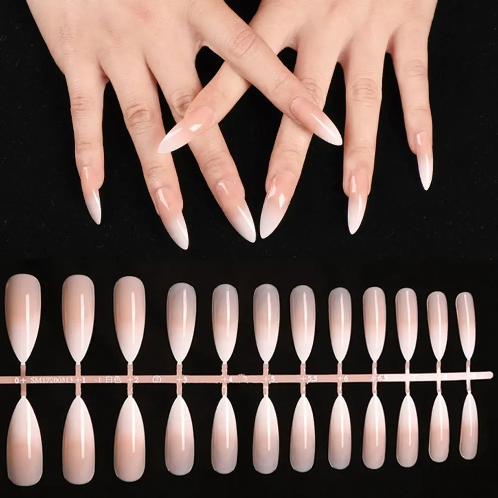 

Acrylic Gradient Full Cover Manicure False Nails French Fake Nail Ballerina Nail Nail Tips