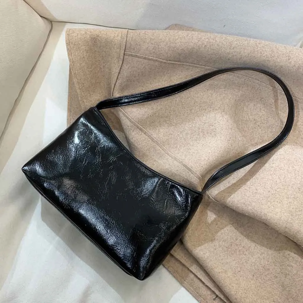 Женская сумка на плечо простая однотонная из искусственной кожи женская модная