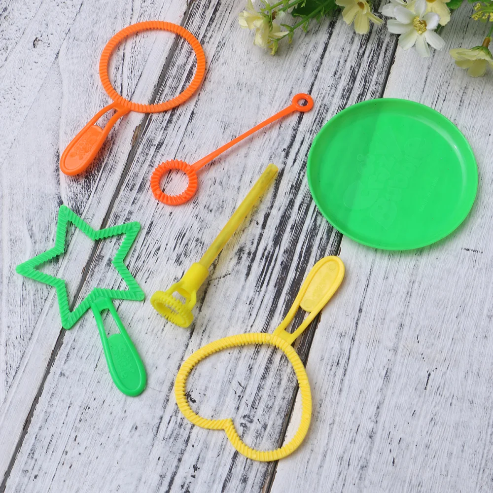 

6 Pcs Bubble Wand Tool Bubble Maker Blower Set for Kids Children Fun Toys