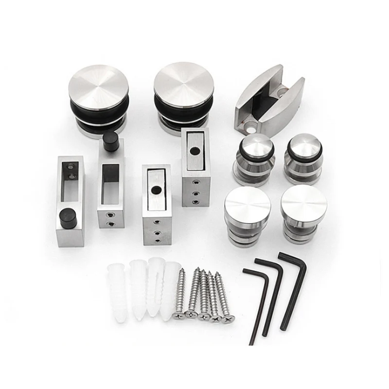 1 комплект из нержавеющей стали бескаркасные выдвижные душевые дверной ролик