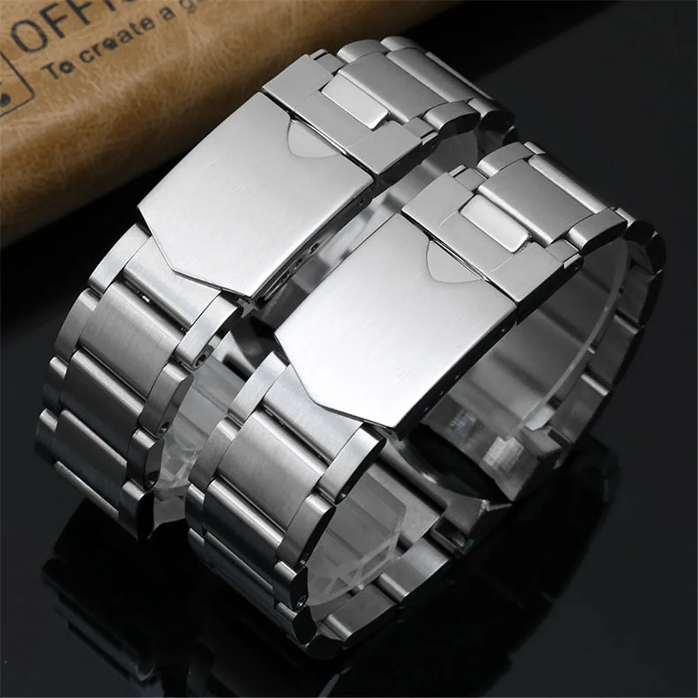 Фото Ремешок из нержавеющей стали 22 мм для наручных часов Tudor Black Bay 79230 79730 Chrono Heritage, ремешок для часов, твердый металлический изогнутый наручный б... №1
