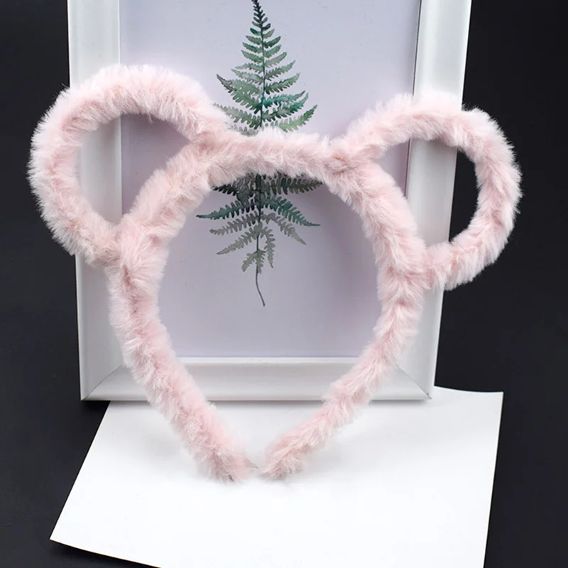 

Аксессуары для девочек, ободок с медвежьими ушками, однотонная Милая осенне-зимняя повязка на голову, ободок для волос, мультяшная резинка д...