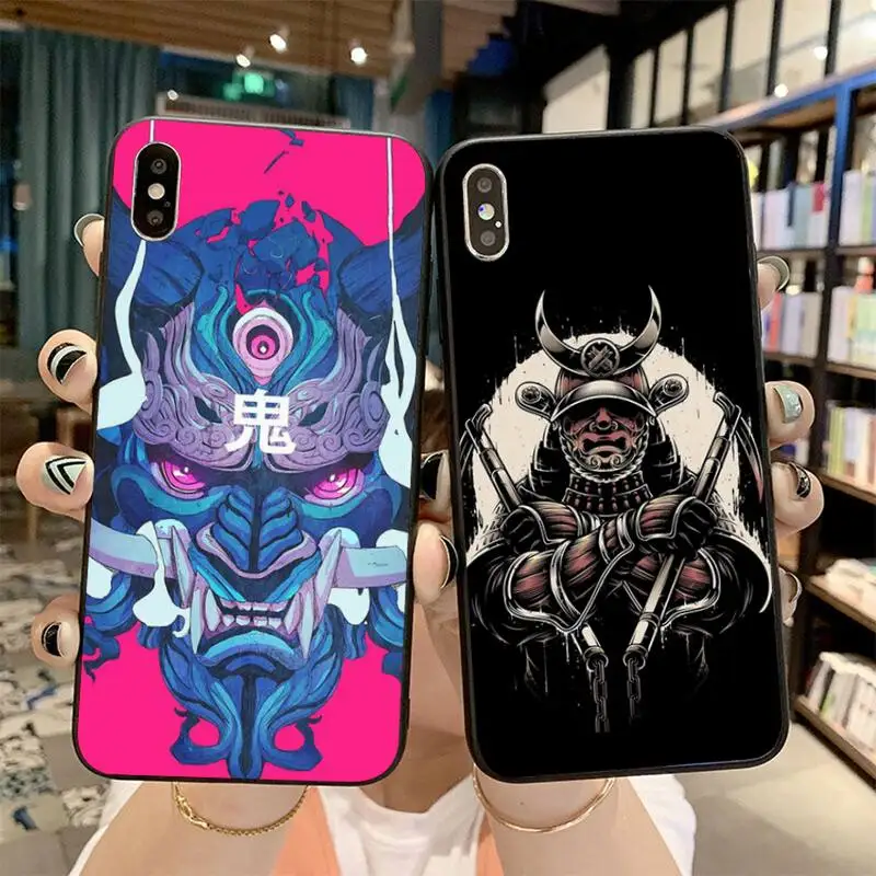 

USAKPGRT Japanese samurai oni mask Phone Case for iphone 12 pro max mini 11 pro XS MAX 8 7 6 6S Plus X 5S SE 2020 XR case