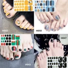 Наклейки для ногтей MSCHENGDORIS, черные, красные, зеленые, клейкие, полное покрытие, водостойкие, наклейки ступни маникюр, для женщин, 40 стилей