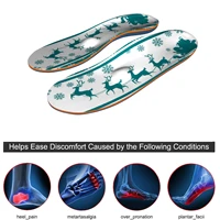 christmas deer eva orthopedic insoles arch support for foot valgus orthotics flat foot health sole pad for shoes men woman