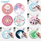 Круглый коврик для мыши YuBeter с мультяшным рисунком кролика, свиньи, кота, 20 см, Противоскользящий резиновый коврик для мыши с животными для игрового компьютера, ноутбука, офиса