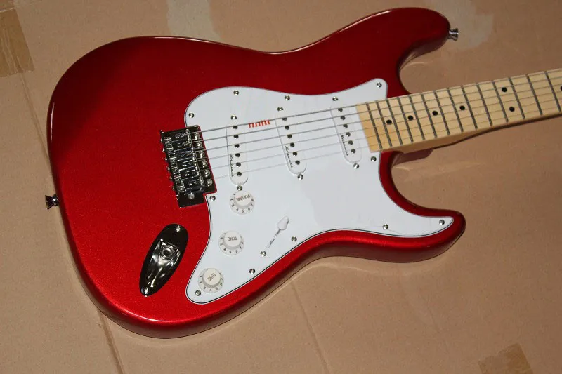 Высшее качество Китай под заказ гитара с 6 кольцами металлическая красная