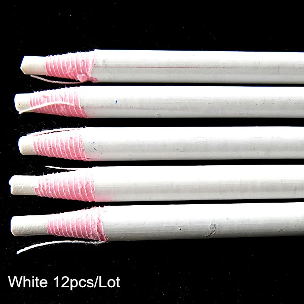 White-12PCS Белый карандаш бумажный деревянный карандаш палочки горячей фиксации Стразы не горячей фиксации Стразы Diy инструменты B1972 - Цвет: White-12PCS