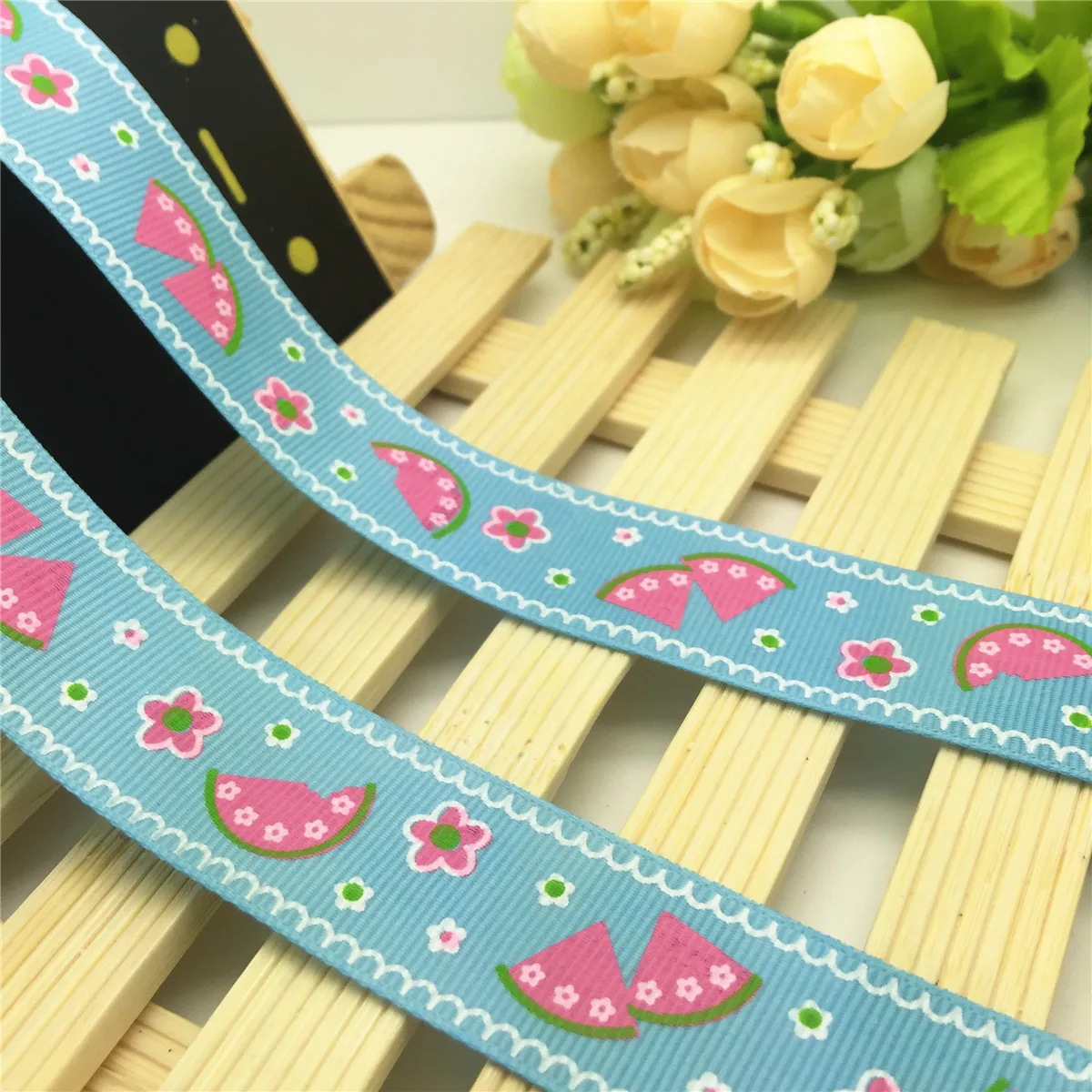 NEW DIY 5 Yard 1'' 25mm Watermelon Printed Grosgrain Ribbon Hair Bow Sewing | Дом и сад