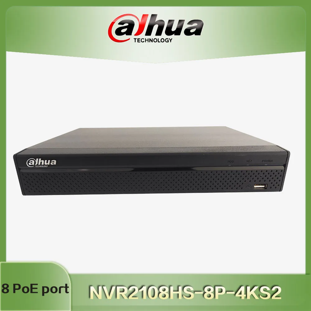 8-канальный компактный сетевой видеорегистратор Dahua 1U 8PoE Lite 4K H.265 NVR2108HS-8P-4KS2 +/Smart H.264