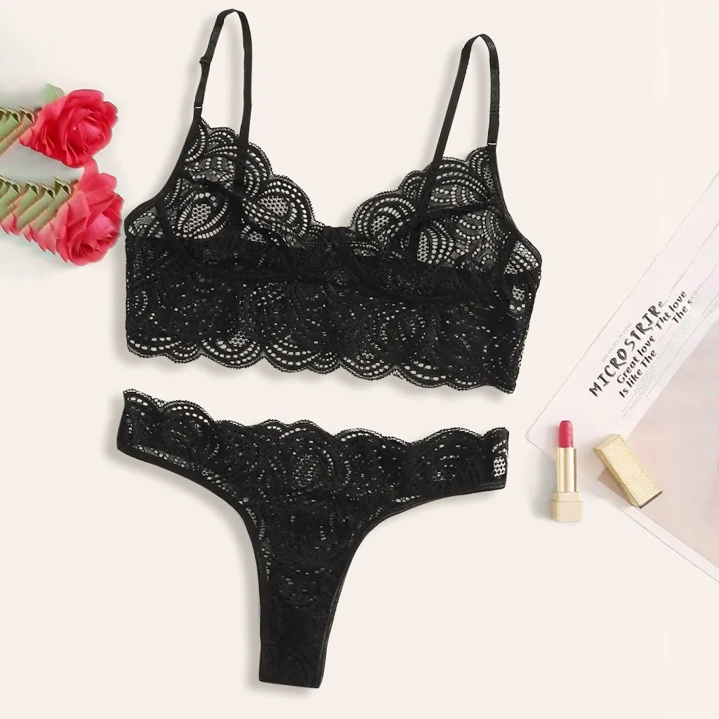 

Сексуальный комплект нижнего белья, прозрачный кружевной бюстгальтер без косточек, стринги, женское нижнее белье, Порно эротическое искуше...