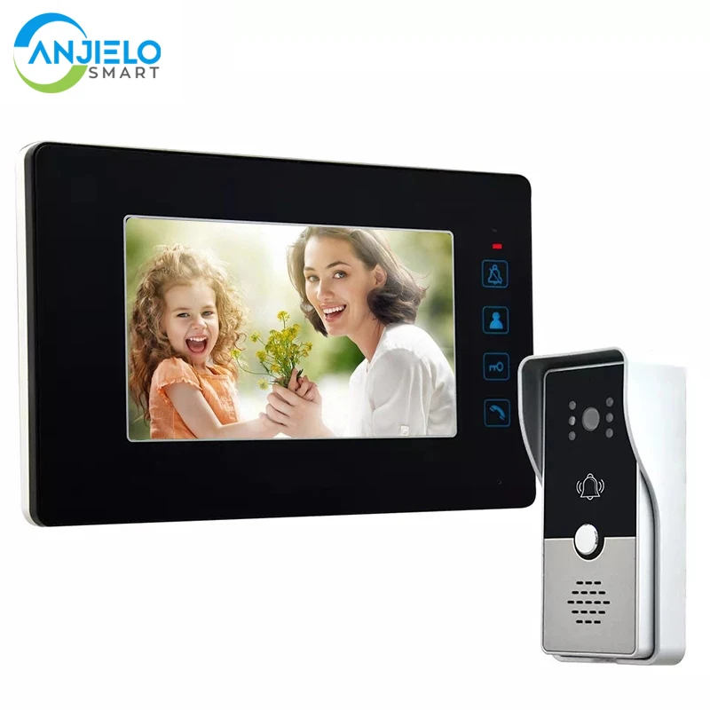 

7 Inch Monitor Video Doorbell Home Access Intercom Wired Video Door Phone System With White Light Sensor Waterproof for Villa