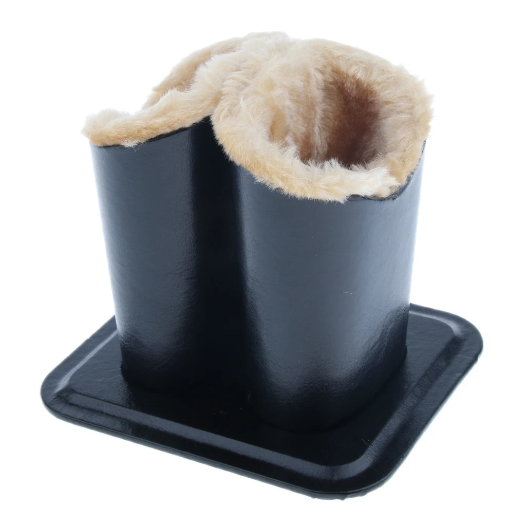 Подставка для очков с плюшевой подкладкой черная двойная головка из